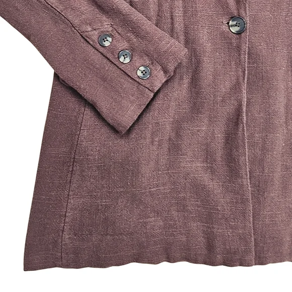 Free People Misha Linen Blend Oversized Chocolate Lava Blazer Jacket Size 6 - Picture 8 of 16